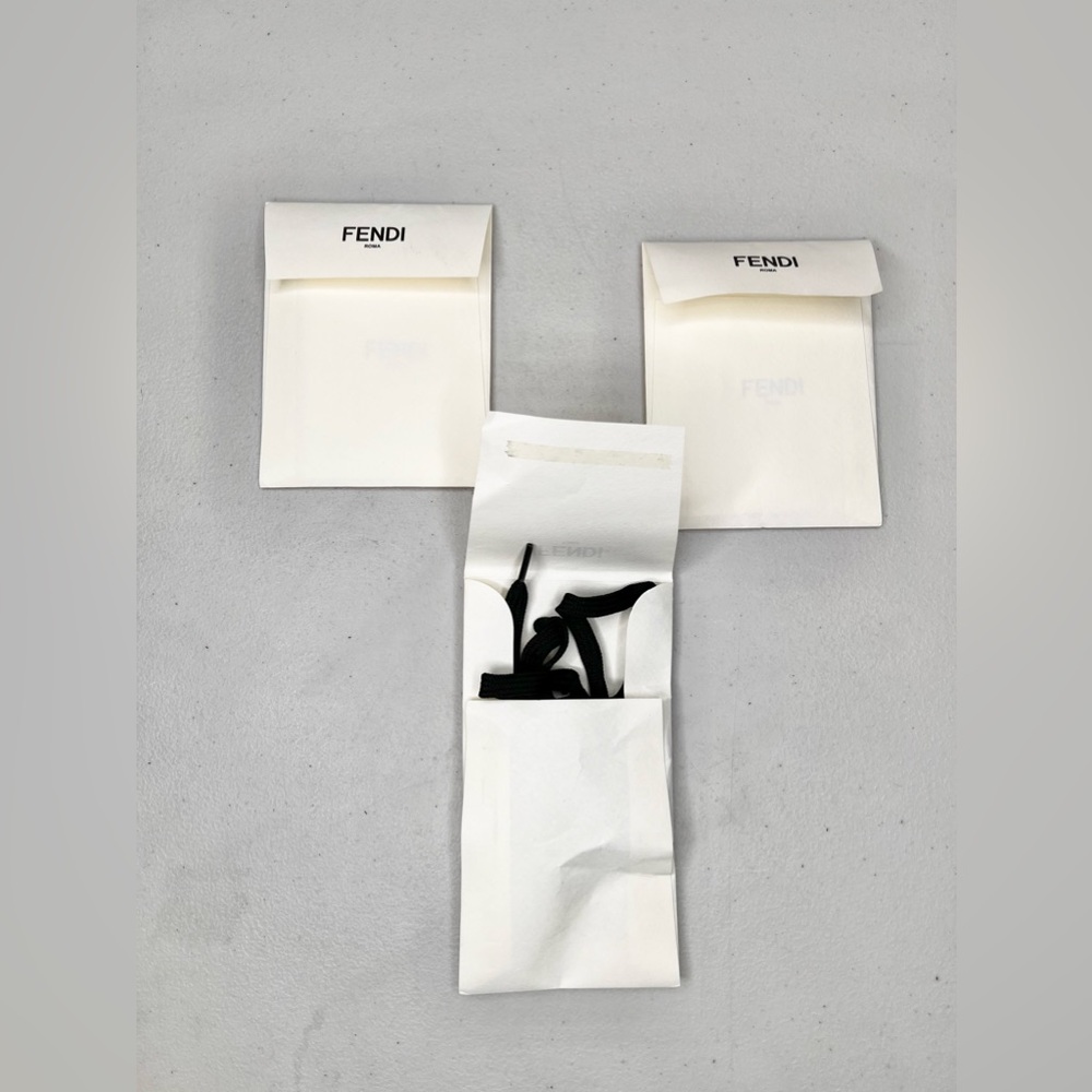 Authentic Fendi Rockoko Knit Leather Combat Boots Lace Up Size 7 - Picture 7 of 8